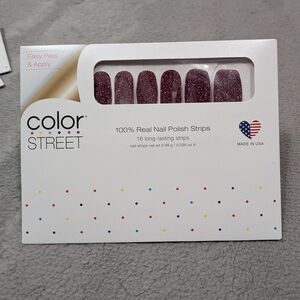 Color Street Sparkling Burgundy Nail Strips - Black Cherry Bourbon